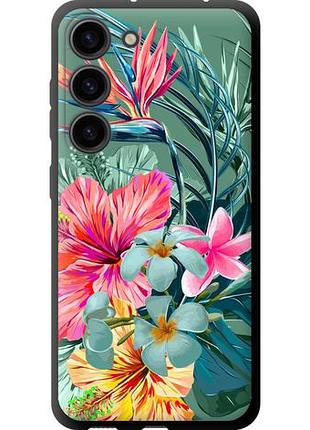 Чехол на samsung galaxy s23 тропические цветы tpu fch_0169707