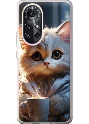 Чехол на huawei nova 8 pro white cat из силикона fch_0169338
