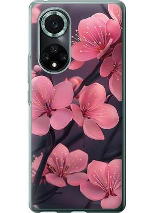 Чехол на huawei nova 9 pro пурпурная сакура из силикона fch_0168433