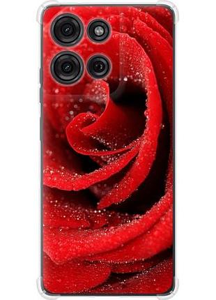 Чехол на motorola moto g75 5g красная роза из силикона fch_0169129