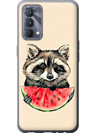 Чехол на realme gt master енотик с арбузом из силикона fch_0163216