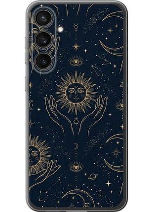 Чехол на samsung galaxy s23 fe celestial harmony: sun & moon gold mystic pattern из силикона fch_0169169