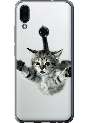 Чехол на meizu note 9 летящий котёнок из пластика fch_0171361