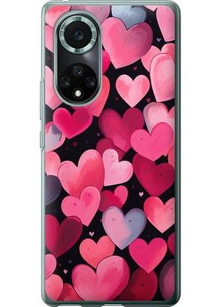 Чехол на huawei nova 9 pro сердечки 4 из силикона fch_0169364