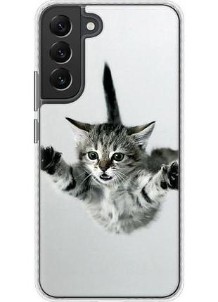 Чехол на samsung galaxy s22 plus летящий котёнок bumper fch_0171441
