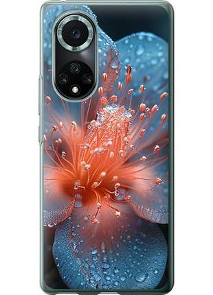 Чехол на huawei nova 9 pro роса на цветке из силикона fch_0169564