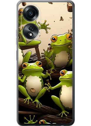 Чехол на oppo a58 4g жабки из силикона fch_0171082