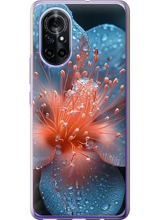 Чехол на huawei nova 8 роса на цветке из силикона fch_0169561