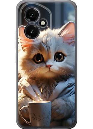 Чехол на huawei honor 400 5g white cat из силикона fch_0169347