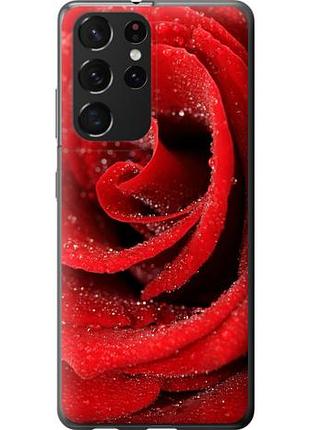 Чехол на samsung galaxy s21 ultra (5g) красная роза из пластика fch_0009213