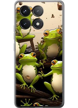 Чехол на xiaomi poco f6 pro жабки из силикона fch_0171132