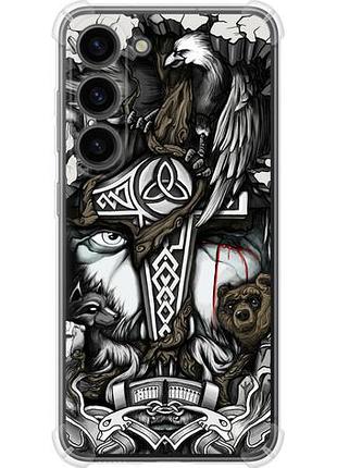 Чехол на samsung galaxy s23 тату викинг из силикона fch_0169005