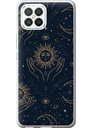 Чехол на huawei nova 8 se celestial harmony: sun & moon gold mystic pattern из силикона fch_0169162