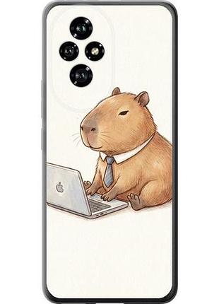 Чехол на huawei honor 200 funny capybara ceo working из силикона fch_0170414