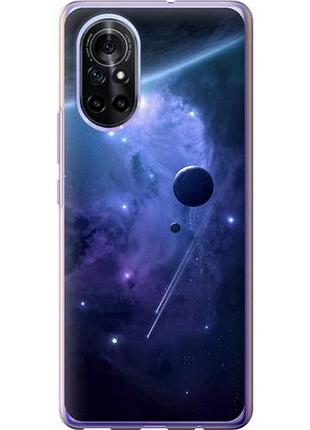 Чехол на huawei nova 8 планеты в синем космосе из силикона fch_0170854