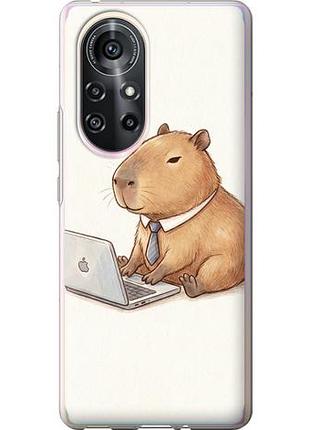 Чехол на huawei nova 8 pro funny capybara ceo working из силикона fch_0170403