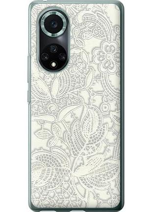 Чехол на huawei nova 9 pro белое кружево из силикона fch_0169539