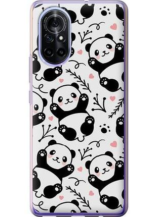 Чехол на huawei nova 8 панды из силикона fch_0169286