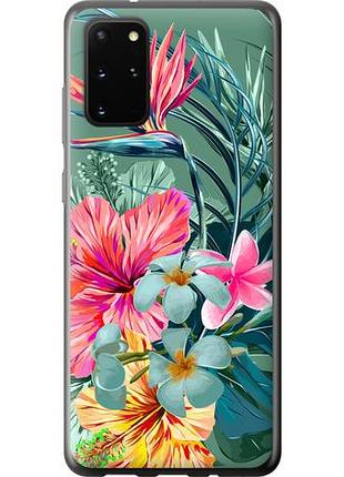 Чехол на samsung galaxy s20 plus тропические цветы из пластика fch_0076156