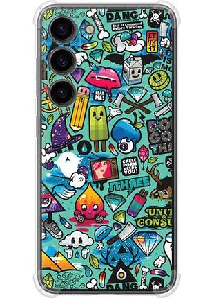 Чехол на samsung galaxy s23 стикер бомбинг 1 из силикона fch_0169506