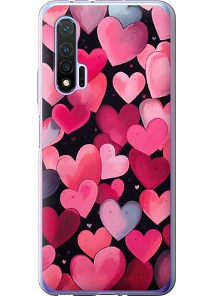 Чехол на huawei nova 6 сердечки 4 из силикона fch_0169360