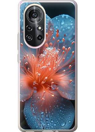Чехол на huawei nova 8 pro роса на цветке из силикона fch_0169563