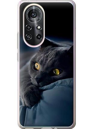Чехол на huawei nova 8 pro дымчатый кот из силикона fch_0168457