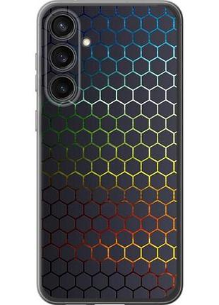 Чехол на samsung galaxy s23 fe переливающиеся соты из силикона fch_0169519