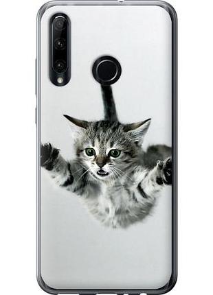 Чехол на huawei honor 10i летящий котёнок из силикона fch_0171349