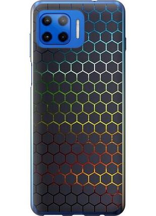 Чехол на motorola moto g plus переливающиеся соты из силикона fch_0169515