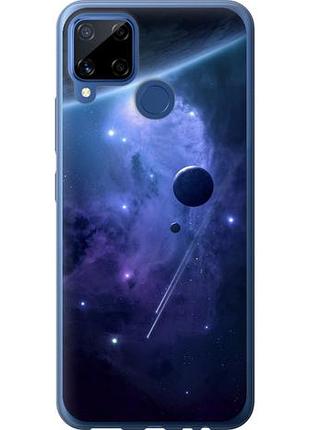 Чехол на realme c15 планеты в синем космосе из силикона fch_0170882