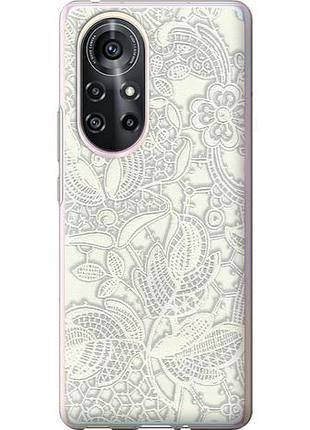 Чехол на huawei nova 8 pro белое кружево из силикона fch_0169538