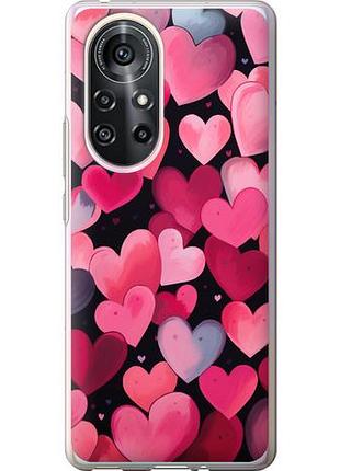 Чехол на huawei nova 8 pro сердечки 4 из силикона fch_0169363