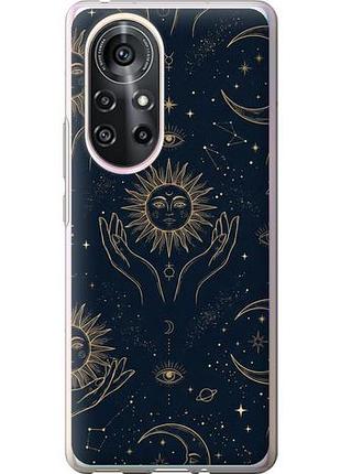 Чехол на huawei nova 8 pro celestial harmony: sun & moon gold mystic pattern из силикона fch_0169163