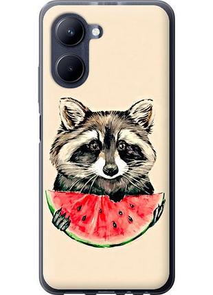 Чехол на realme c33 енотик с арбузом из силикона fch_0163215