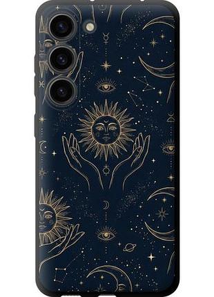 Чехол на samsung galaxy s23 celestial harmony: sun & moon gold mystic pattern tpu fch_0169182