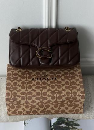 Сумка coach tabby shoulder bag 26 мат шоколадний