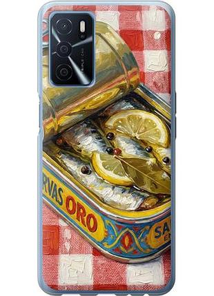 Чехол на oppo a16 vintage sardine tin phone из силикона fch_0160381