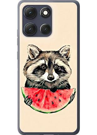 Чехол на motorola moto g86 енотик с арбузом из силикона fch_0170225