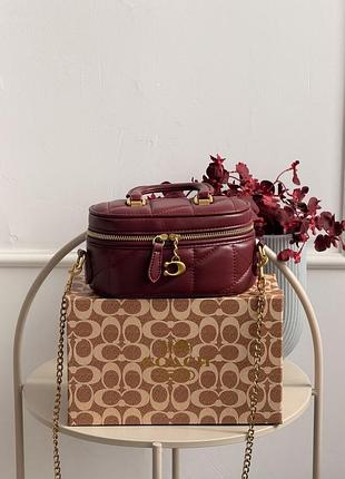 Сумка coach trail crossbody 17 бордовий