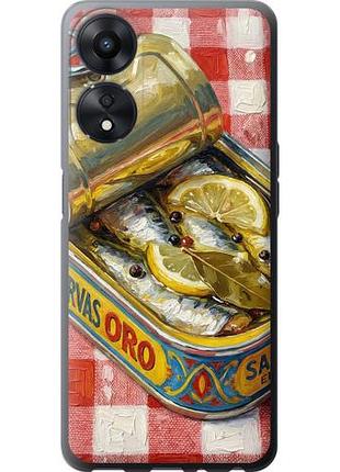 Чехол на oppo a58 5g vintage sardine tin phone из силикона fch_0160346