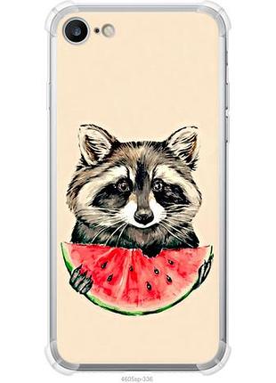 Чехол на iphone 8 енотик с арбузом из силикона fch_0163223