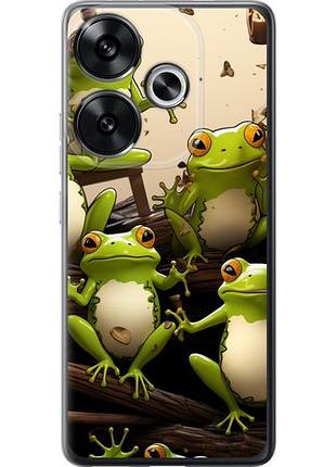Чехол на xiaomi poco f6 жабки из силикона fch_0171133