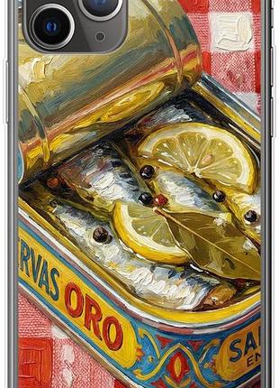 Чехол на iphone 11 pro vintage sardine tin phone из силикона fch_0160418