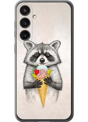 Чехол на samsung galaxy s23 fe енотик с мороженым из силикона fch_0171171