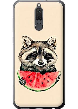 Чехол на huawei mate 10 lite енотик с арбузом из пластика fch_0170211
