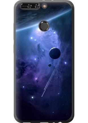 Чехол на huawei honor v9 / honor 8 pro планеты в синем космосе из силикона fch_0170862