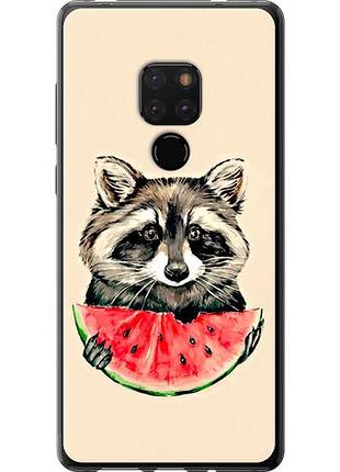 Чехол на huawei mate 20 енотик с арбузом из пластика fch_0170209