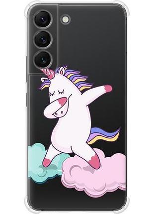 Чехол на samsung galaxy s22 единорог из силикона fch_0171311