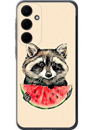Чехол на samsung galaxy a35 енотик с арбузом из силикона fch_0163304